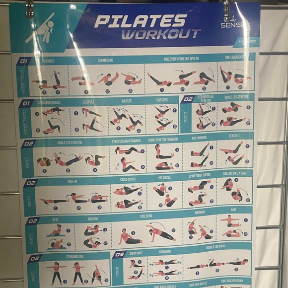 SENSU Yoga Poses + Stretching Exercises + Pilates Mat Work Poster Set - Set of 3 - Picture 6 of 9